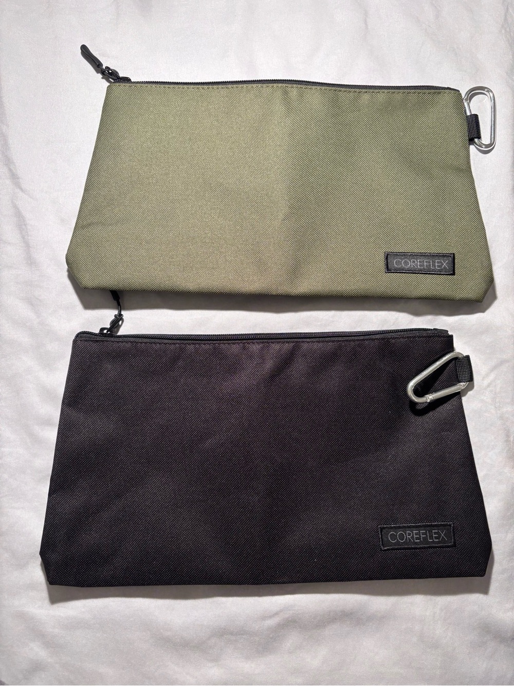 Coreflex Olive Green and Black Dual Zipper Toiletry Tools  Pouches